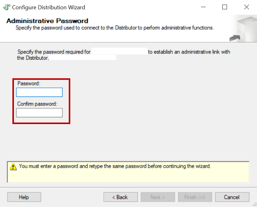 Add distribution administration password