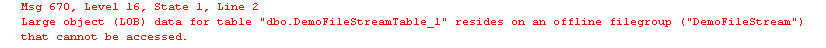 Database Snapshot error on SQL Server FILESTREAM