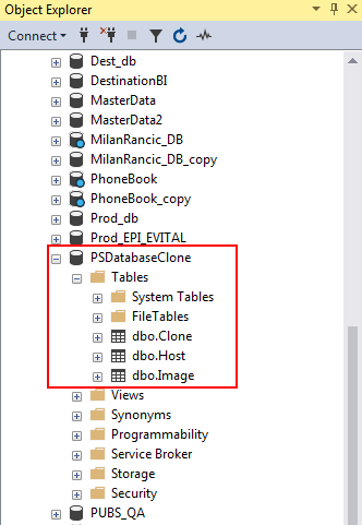 PSDatabaseClone SQL database