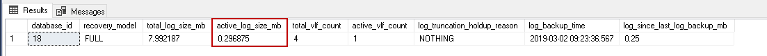 SQL FILESTREAM small active log
