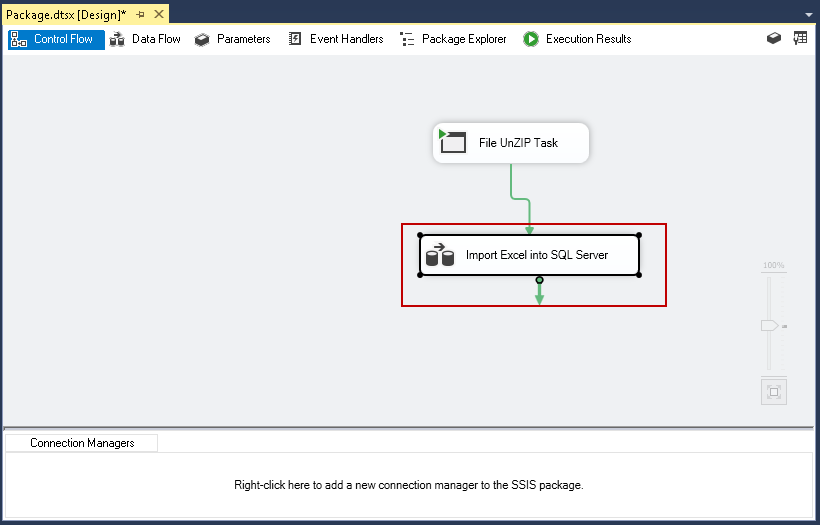 SQL import of compressed data: Rename the data flow task