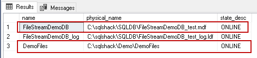 SQL Server FILESTREAM - Database Primary and Secondary files