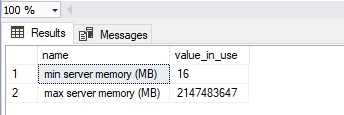 The result of the query will be a running total of dedicated memory to SQL Server