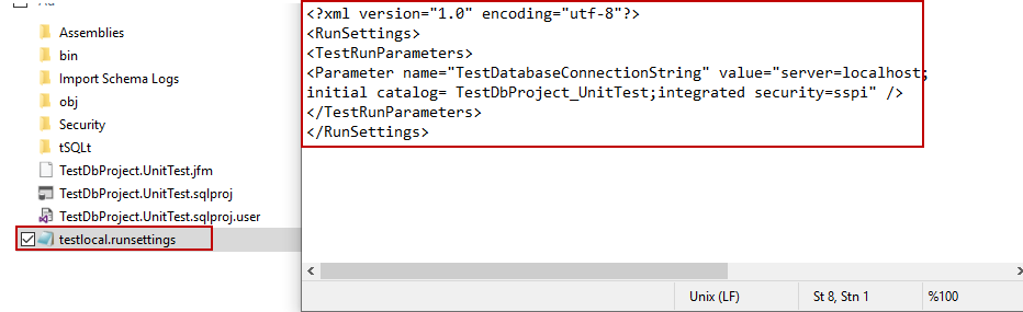 SQL developer unit testing - Unit test config file