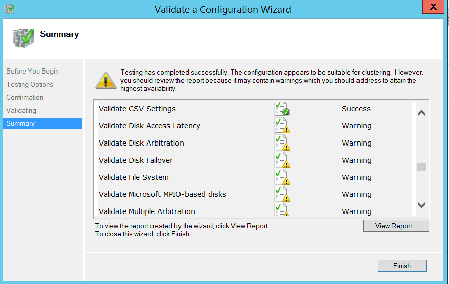 Validate a configuration wizard