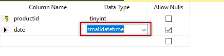 change varchar to smalldatime in SSMS