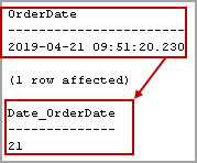 Get Date values with SQL DATEPART