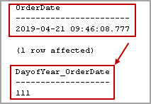 Get Day of year values with SQL DATEPART