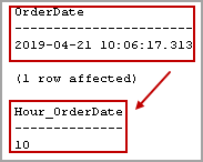 Get hour values with SQL DATEPART