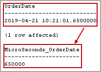 Get Microseconds values with SQL DATEPART