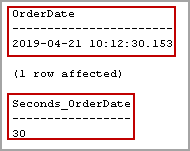 Get Seconds values with SQL DATEPART