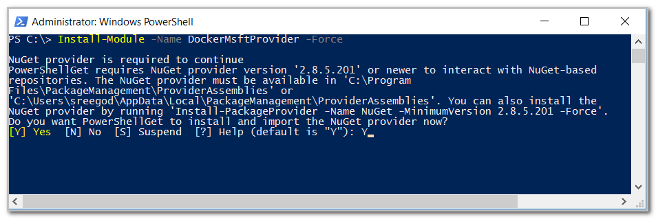 Install and import Nuget provider