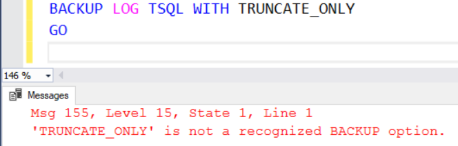 TRUNCATE_ONLY  (SQL Server 2016)