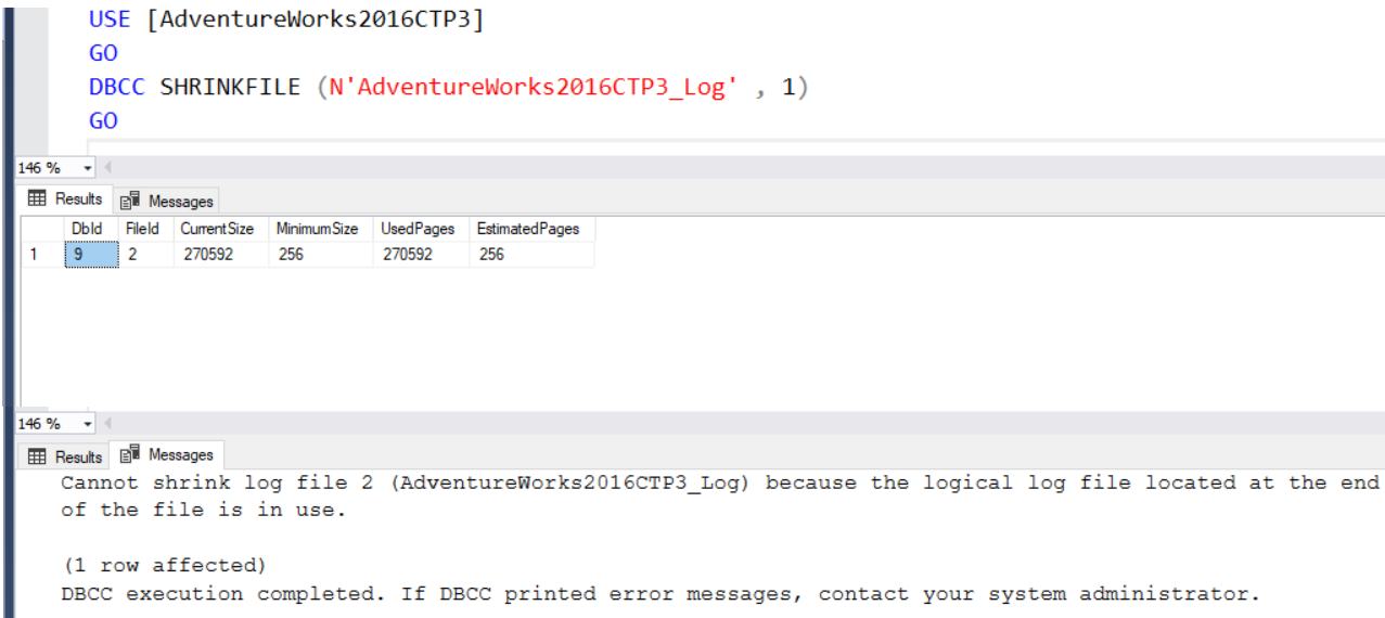 Message truncated. DBCC SHRINKFILE пример. Truncate SQL. Truncate js.