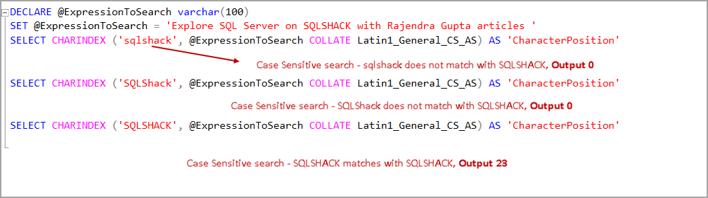 Case Sensitive search in SQL Server