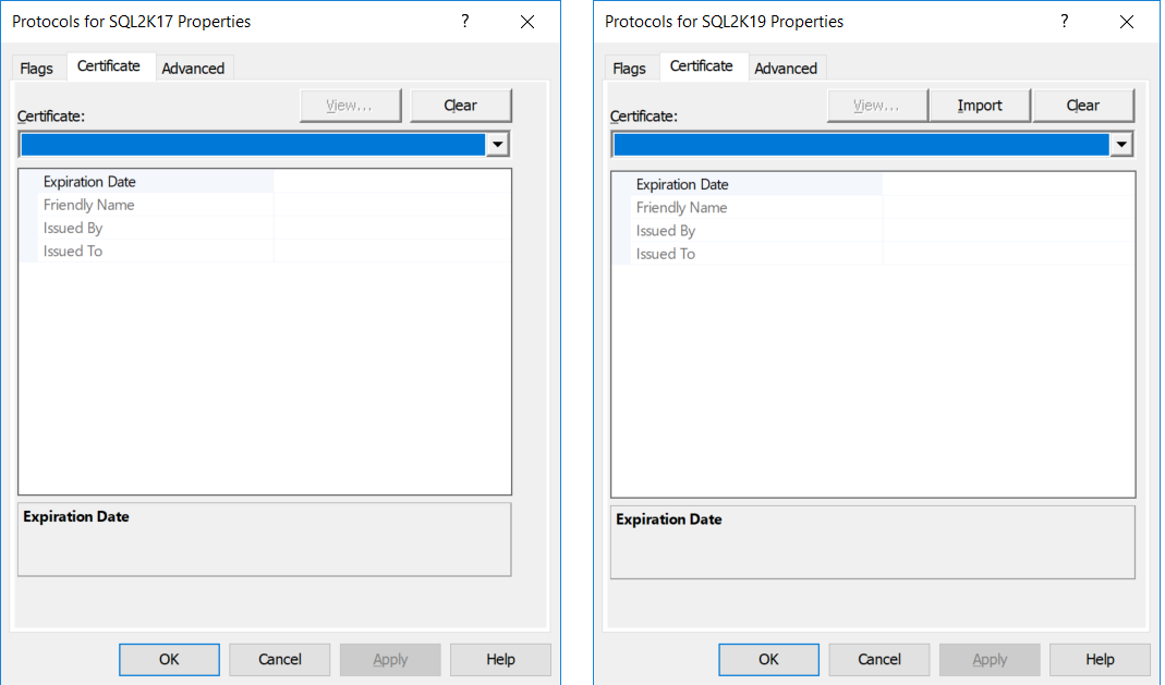 Certificate Management in SQL Server 2019 vs Certificate Management in SQL Server 2017