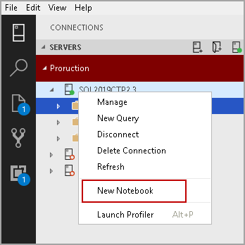 New Notebook in Azure Data Studio