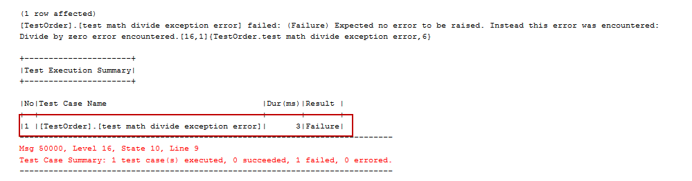 tSQLt framework  ExpectNoException test fail