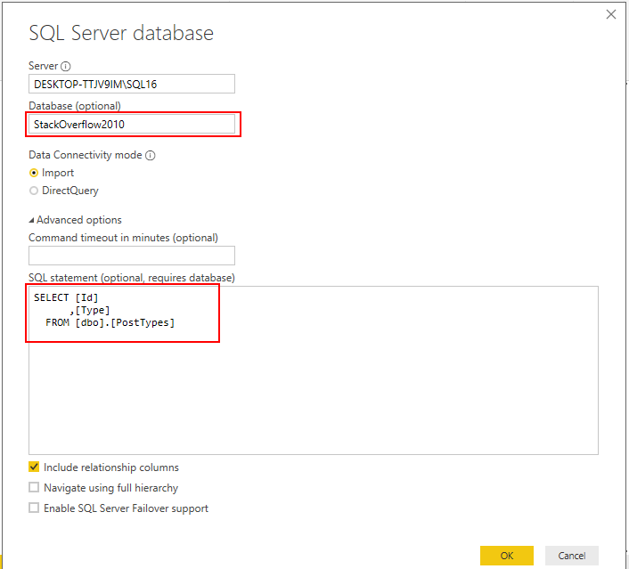 Configuring SQL Server Connection.
