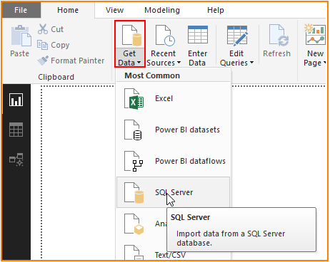 Import Data into Power BI using the navigator window.