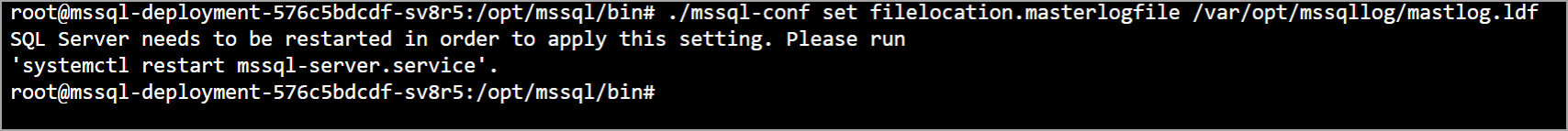 mssql-conf in Azure Kubernetes Service