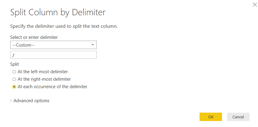 Split column by delimiter