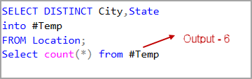 SQL Count distinct does not eliminate the combination of City and State with the blank or NULL values.