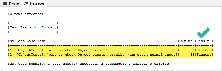 Test to check object outputs normally when given normal input has passed.