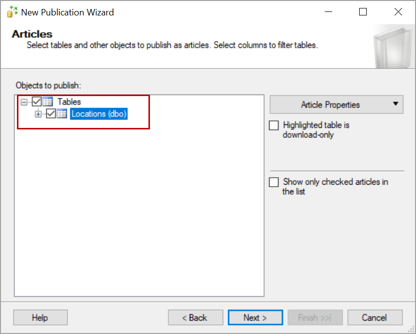add table to SQL Server replication