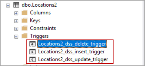 Azure SQL data sync tracking triggers