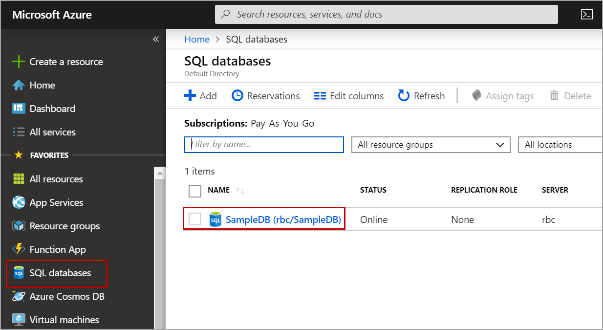 Azure SQL databases