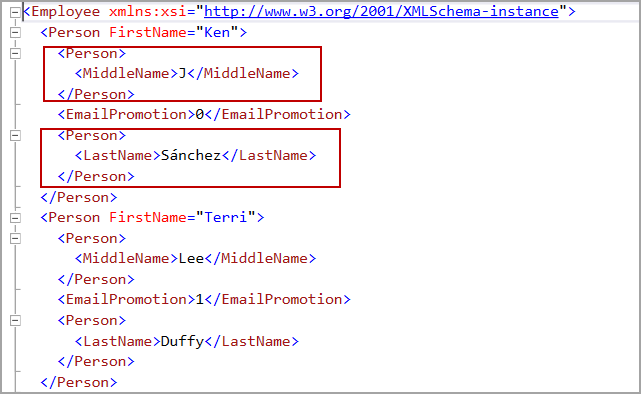 Incorrect use of adding new column with alias XML