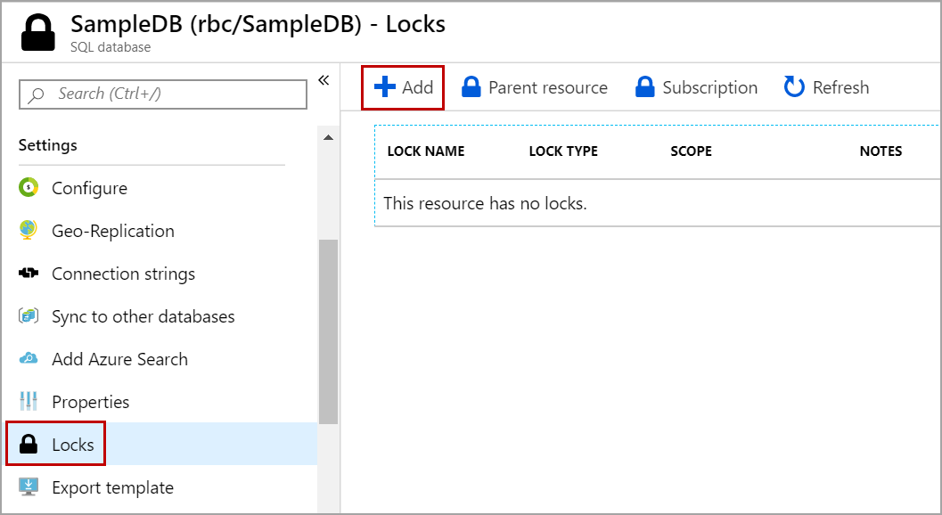 locks on Azure SQL databases