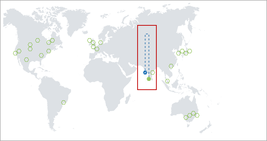 map representation of geo replication