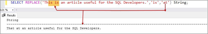 SQL REPLACE FUNCTION