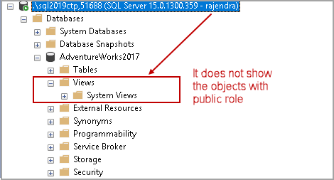 SSMS does not show objects due to permission issues