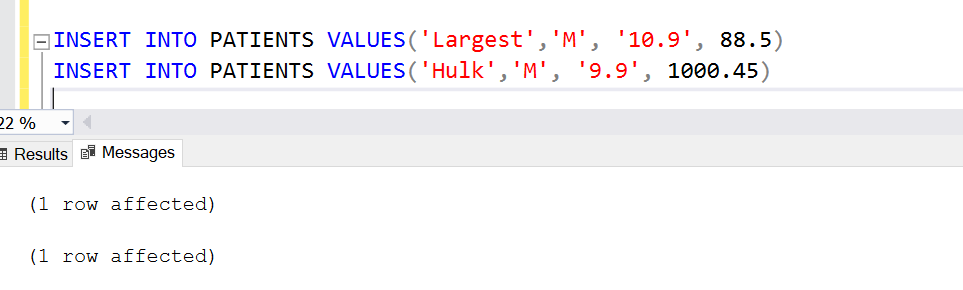 Values inserted successfully after altering the decimal data type in Sql Server.