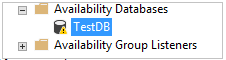 warning sign in the Availability databases list.