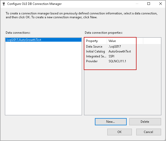 Configure OLE DB Connection Manager
