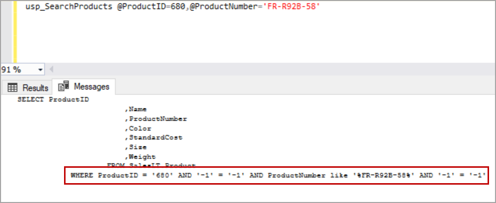 dynamic SQL constructed SQL statement