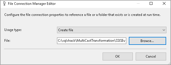 File Connection Manager editor
