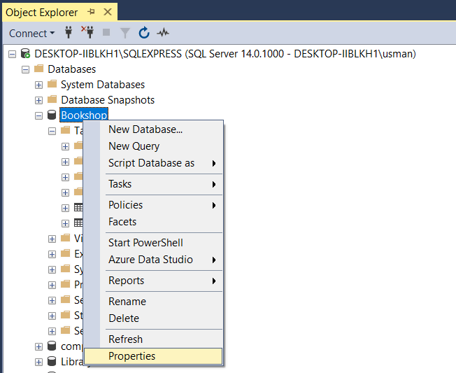 Screenshot of Enabling SQL Server Query Store