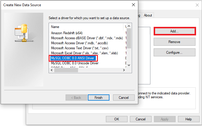 Adding ODBC Connection where SQL SERVER is installed