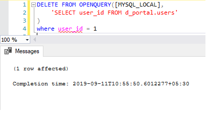 DELETE MySQL Statement(TSQL)