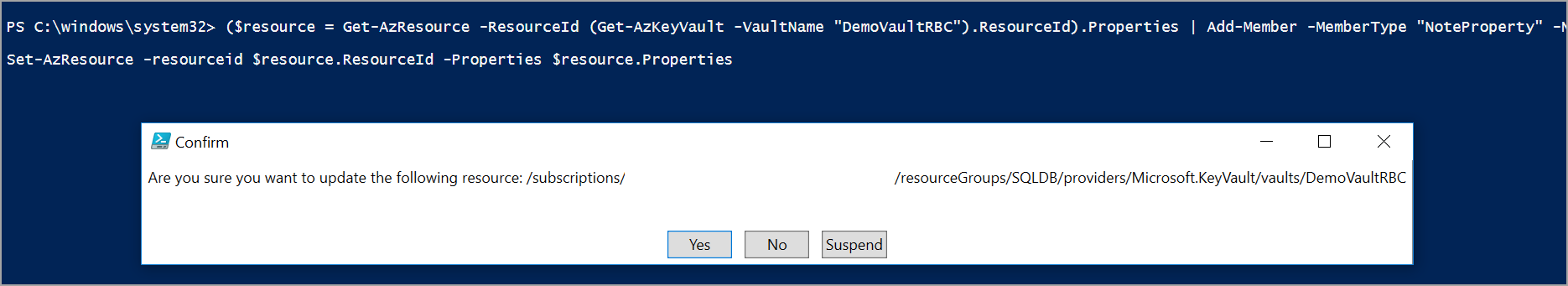 enable soft delete option on Azure Key Vault