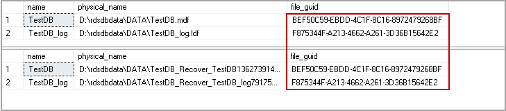 File_guid for DB files in AWS RDS for SQL Server