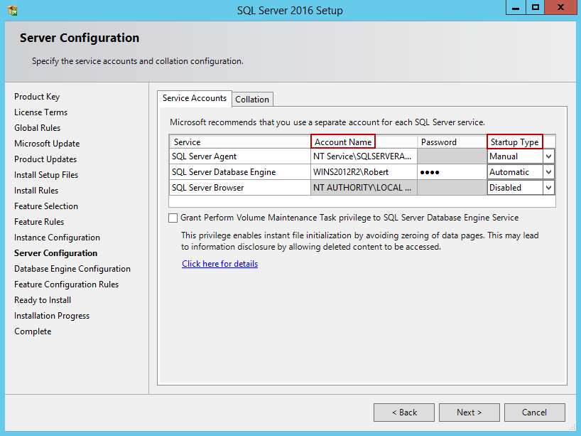 SQL Server 2016 setup