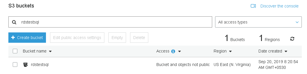 Amazon RDS SQL Server instance