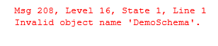 Error = Invalid object name 