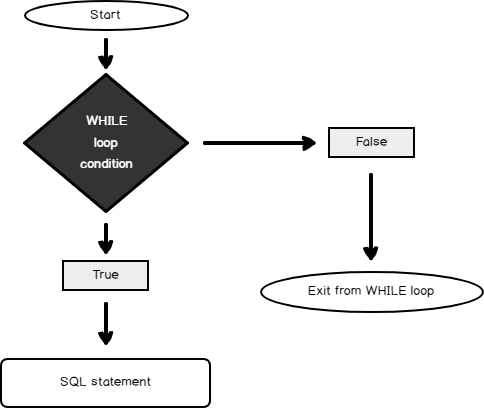 Flow chart of the SQL WHILE loop